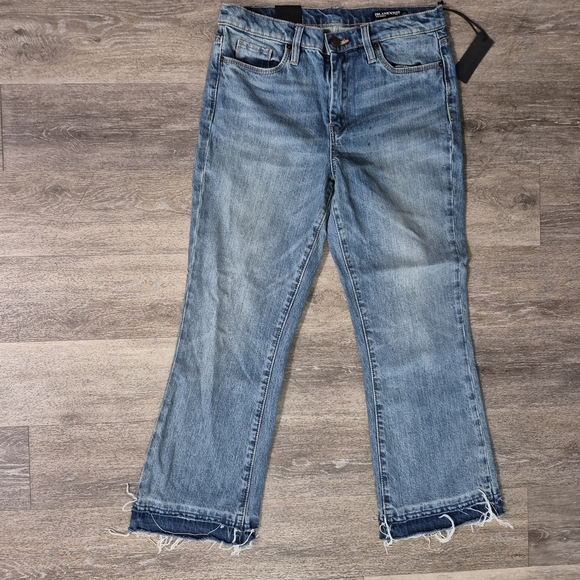 Blanknyc Blue Flare Wide Leg Jeans with Distressed Hem 29 - Picture 2 of 9